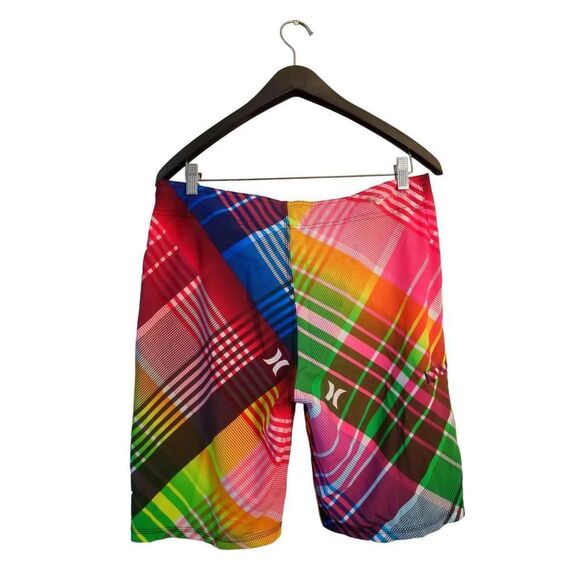 Hurley Board Stretch Men's Shorts Striped Multicolor Size 30 Inseam 10 in. - Picture 2 of 6